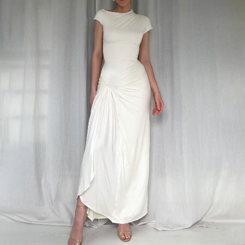 Elegant Lång Bodycon Klänning med Slits för Kvinnor