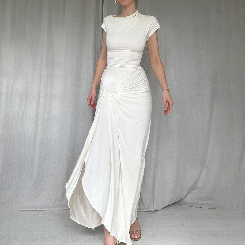 Elegant Lång Bodycon Klänning med Slits för Kvinnor