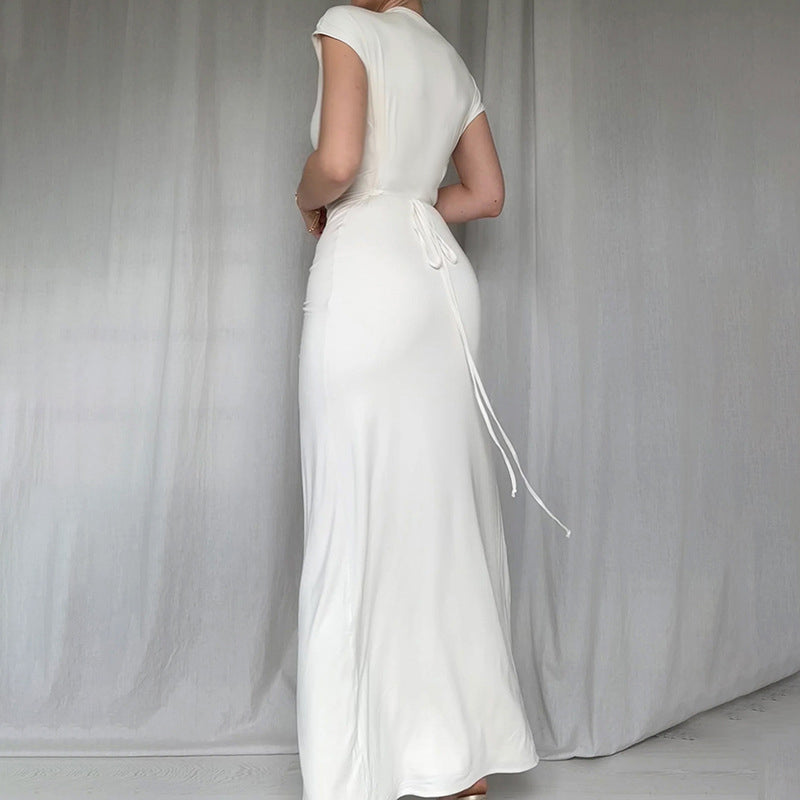 Elegant Lång Bodycon Klänning med Slits för Kvinnor