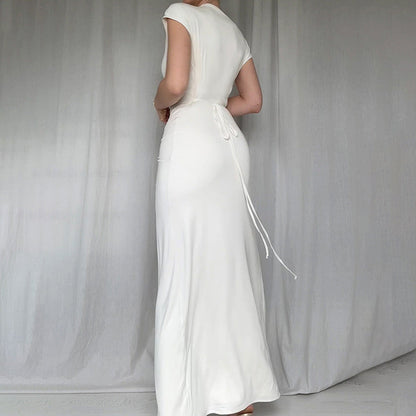 Elegant Lång Bodycon Klänning med Slits för Kvinnor